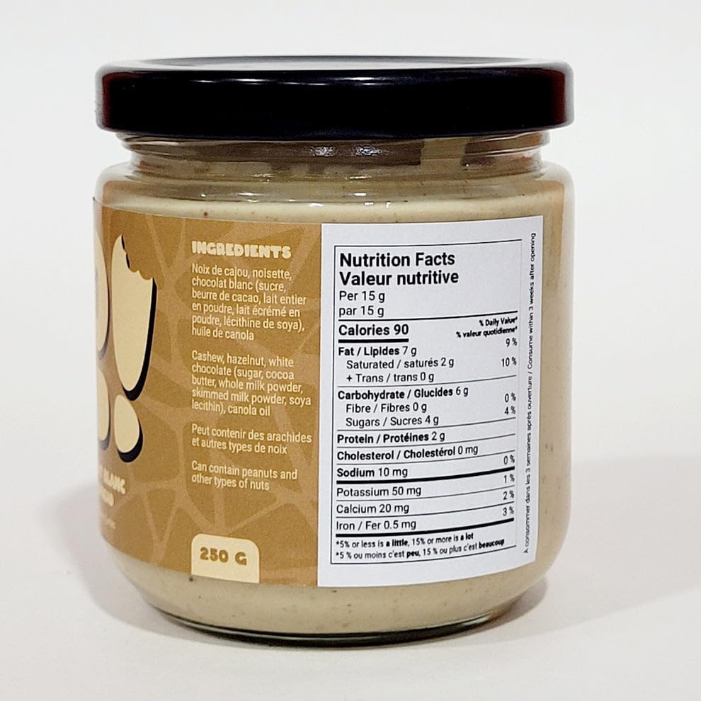 YOLO Hazelnut and White Chocolate Spread, Preservative Free, Made in Quebec