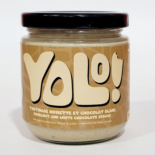 YOLO Hazelnut and White Chocolate Spread, Preservative Free, Made in Quebec