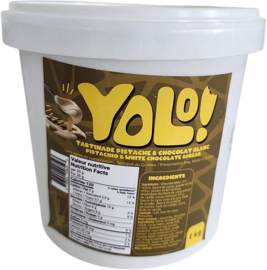 Yolo Pistachio & White Chocolate Spread, 1 kg, made in Quebec