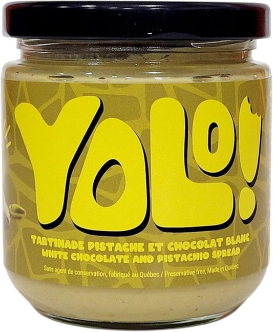 Yolo White Chocolate and Pistachio Spread, Preservative-Free, Made in Quebec