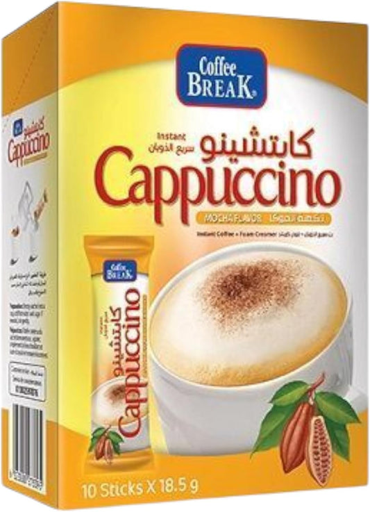 Coffee Break Instant Cappuccino, Mocha Flavour, 10 Sticks x 18.5 g