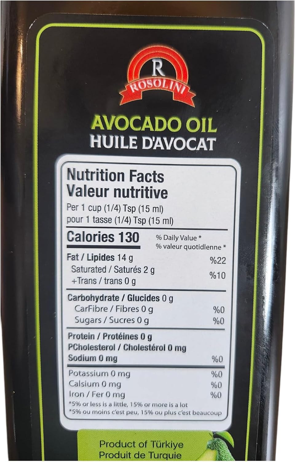 Rosolini Pure Refined Avocado Oil, 1000ml, for Cooking and Salads