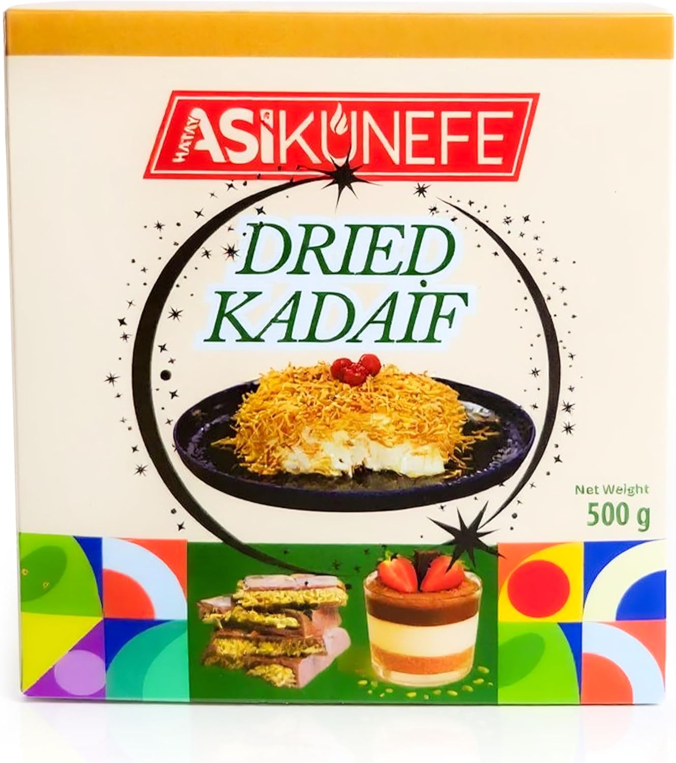 ASI Kataifi Shredded Fillo Dough, Dried Chopped Kataifi for Dubai Chocolate, Kataifi Pastry for Desserts and Sweet Treats/500gr(1.1lb)