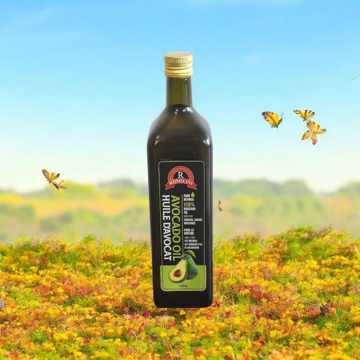 Rosolini Pure Refined Avocado Oil, 1000ml, for Cooking and Salads